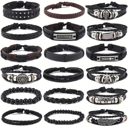 18Pices Men's Vintage Multilayer Alloy Jewelry Party Wear Fashion Street Jewelry Accessories