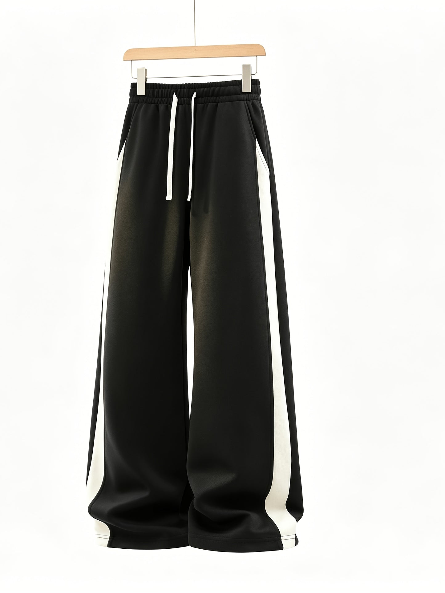 Men's Loose Fit Gym Sweatpants with Side Stripe and Pockets