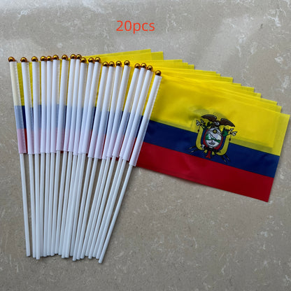 Ecuadorian Mini Handheld Flags, Polyester Small Flags with Rods