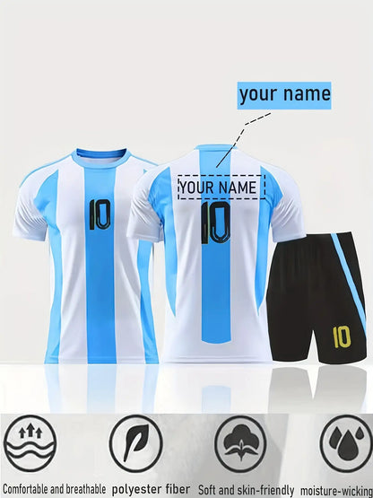 Custom Men's Football Jersey Set - Breathable Quick-Dry Mesh