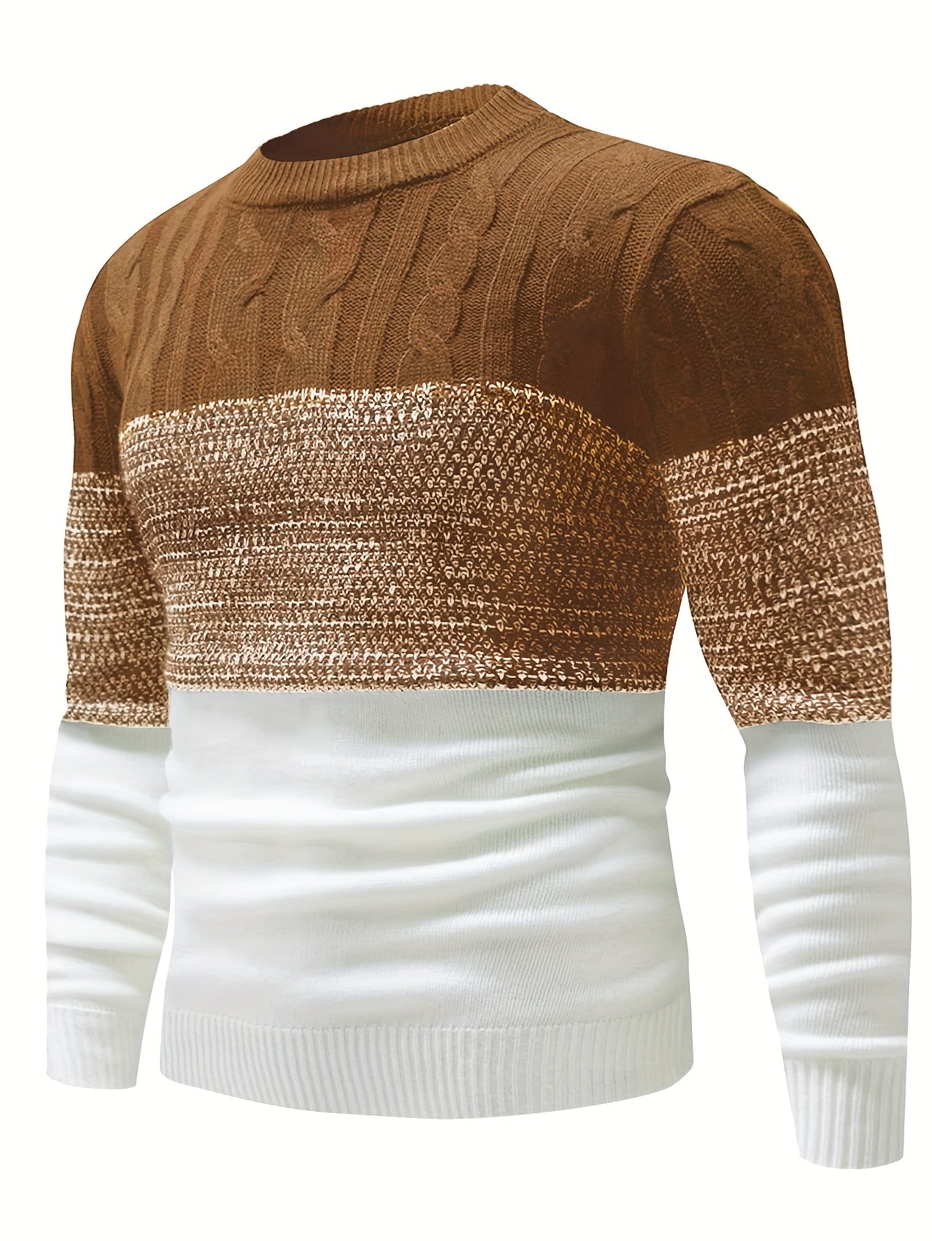 Men's Color Block Patchwork Round Neck Casual Fabric Pullover