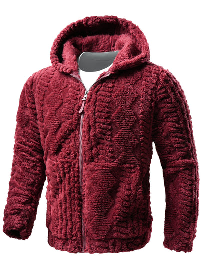 [Elson OBM] Solid Color Fashion Hooded Jacket, Long Sleeve Zip-Up Outerwear, Windproof and Warm, Comfortable for Autumn and Winter, Ideal as a Gift