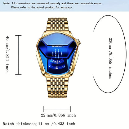BINBOND Men's Quartz Business Watch Stainless Steel Strap