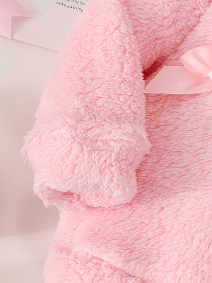 Two-Piece Cute Girls' Autumn/Winter Set: Long Sleeve Hooded Plush Butterfly Top with Pants, Perfect for Daily Outdoor Wear. Cozy Faux Fur Fabric - Essential Indoor & Winter Accessory and Holiday Gift Idea, Perfect for Outdoor