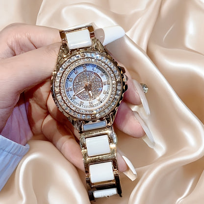 Elegant Women's Quartz Watch with Stainless Steel Band