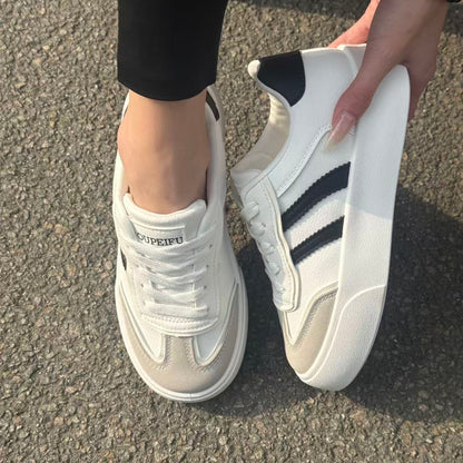Women's Retro Platform Sneakers, Chunky Lace-Up Casual Shoes