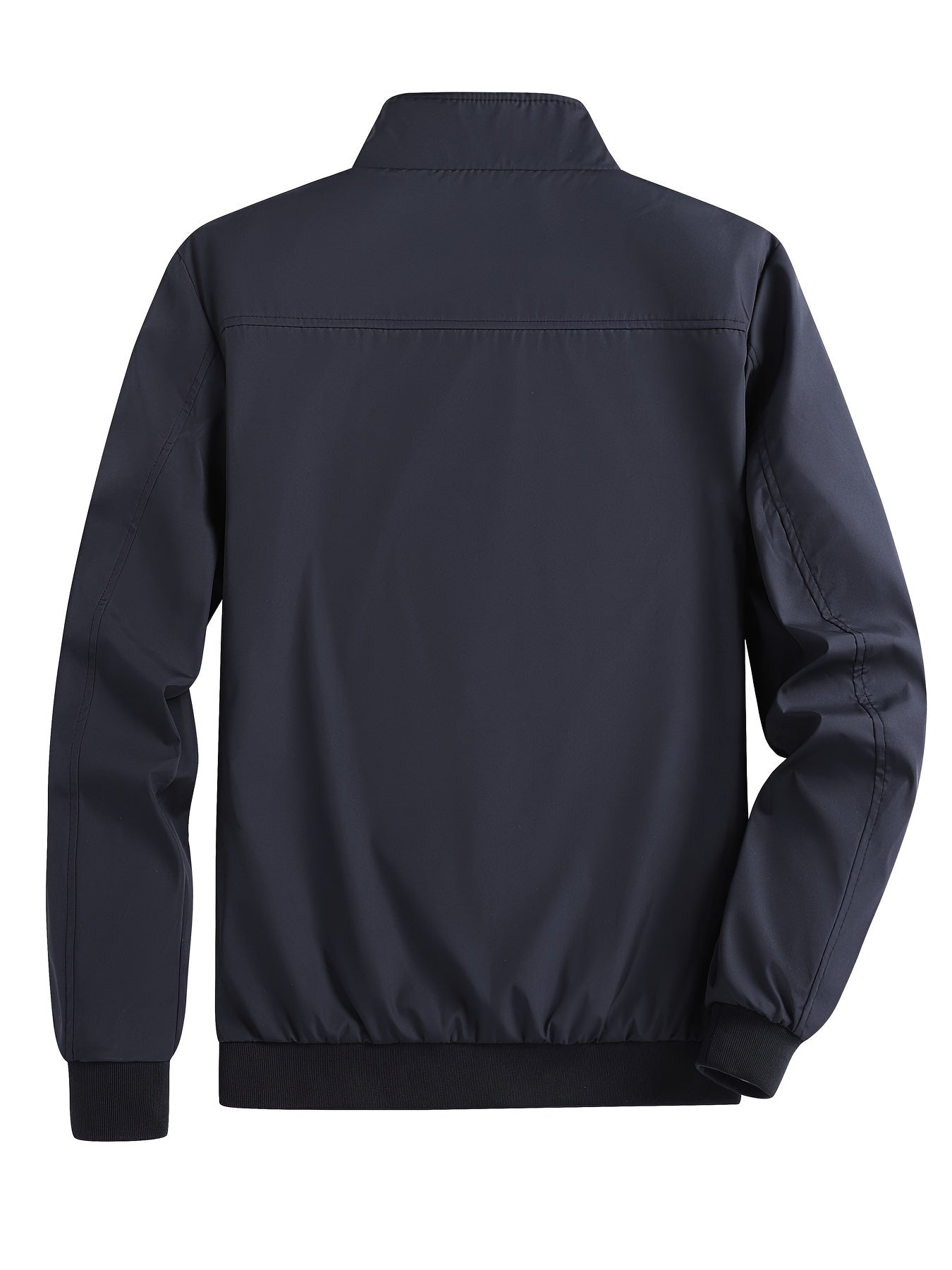 Men's Lightweight Jacket - Slim Fit Zip-Up Coat with Stand Collar, Lightweight Outerwear for Spring/Fall, Office, Travel, Everyday - Zipper Closure Casual Blazer