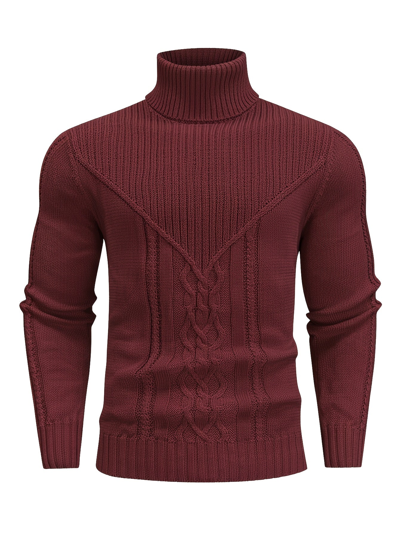 Men'S Casual Winter High Neck Turtleneck Sweater | Black Solid Color, Medium Stretch Fabric, Regular Fit, Hand Wash Only, Sleek Knitwear, Long Sleeve, Rib-Knit Detail