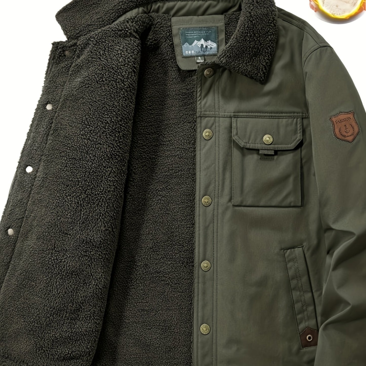 Men's High-End Fashion Casual Versatile Fleece-Lined Thickened Windproof Warm Hooded Winter Jacket