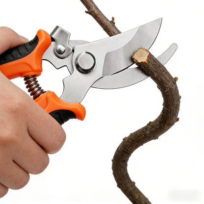 Gardening Scissors | Comfortable Grip, Spring-Assisted, Sharp and Non-Slip, Ideal for Pruning Branches and Flowers, Modern Stainless Steel Blades - ayq