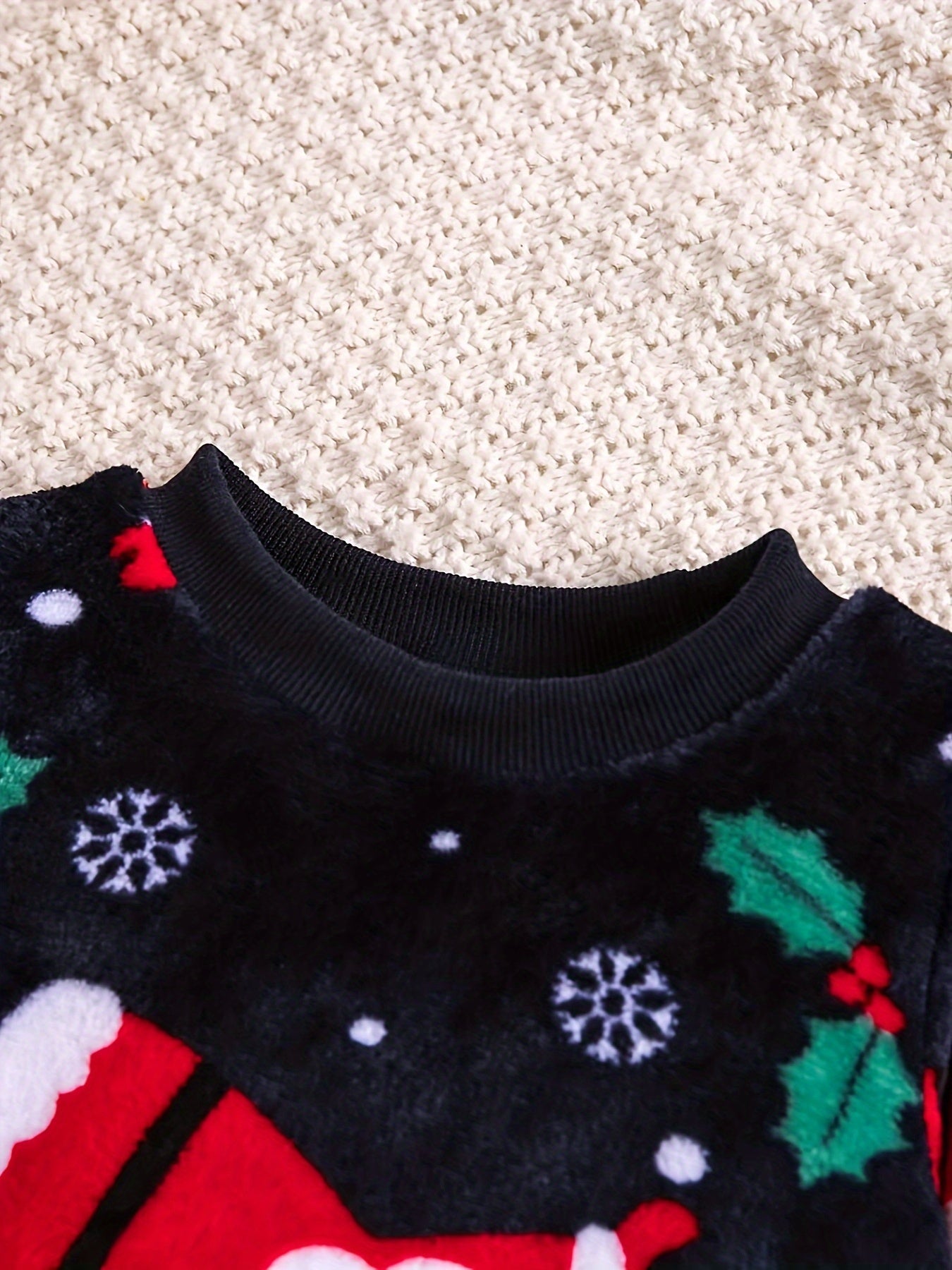 Boys' Christmas Fashion Autumn and Winter Flannel Suit Youngsters's Warm New Two-piece Set, Perfect for Thanksgiving