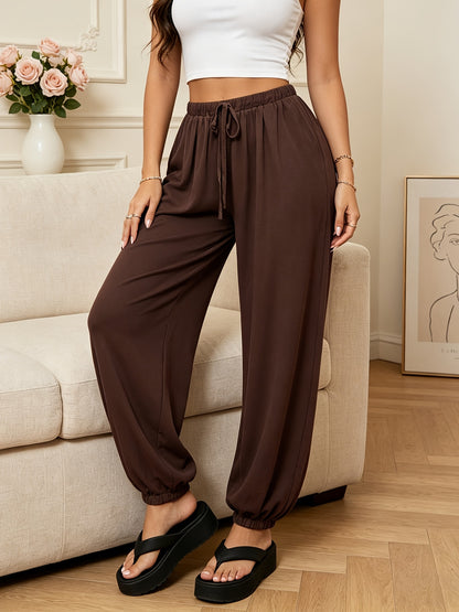 Women’s Lightweight Viscose Carrot Lounge Pants with Pockets