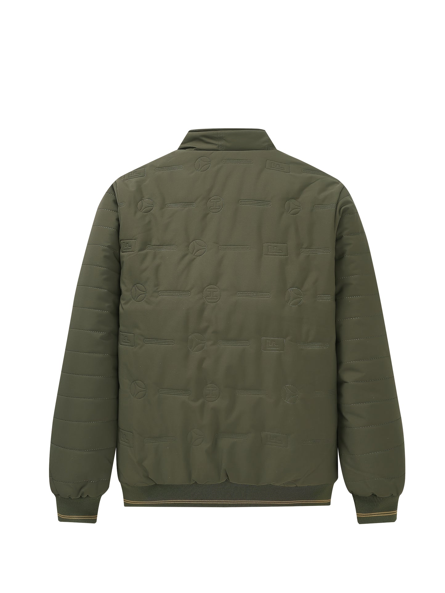 Men's Retro Winter Jacket with Detachable - Stand Collar Coat, Machine Washable Tan/Brown Outer & Black Inner, Golden-Tone Zipper Closure for Cold Weather (No-Stretch Fabric) - Casual & Formal Outerwear, Winter Clothes For Me