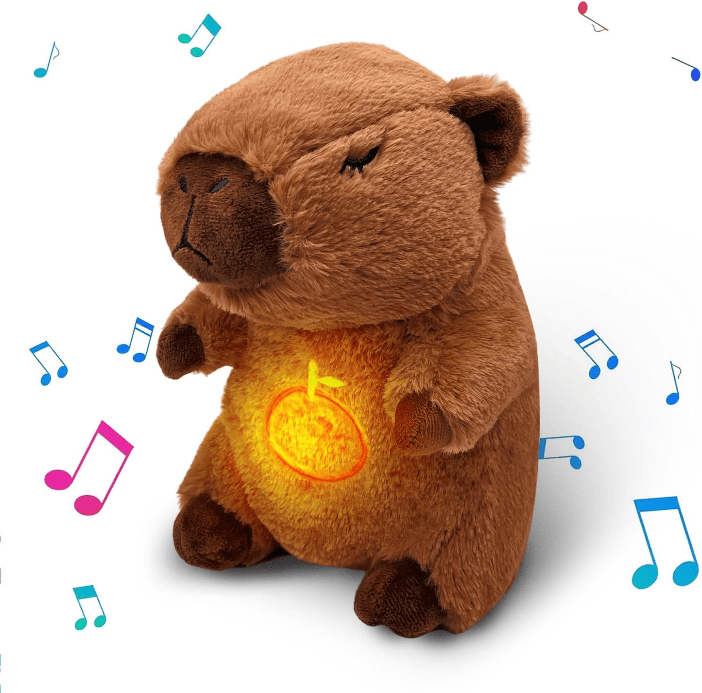 Stuffed Animal Capybara That Breathes, Featuring Realistic Breathing Movements And Calming Music Lights. A Portable Plush Toy Perfect for Birthday Gifts for Both Adults And Children