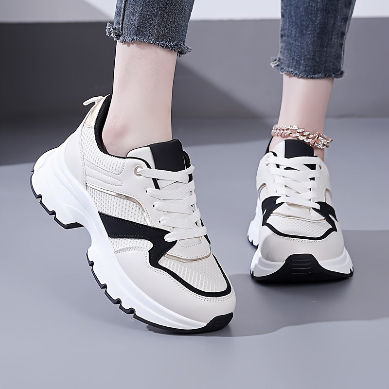 Women’s Lightweight Breathable Running Sneakers with Thick Sole