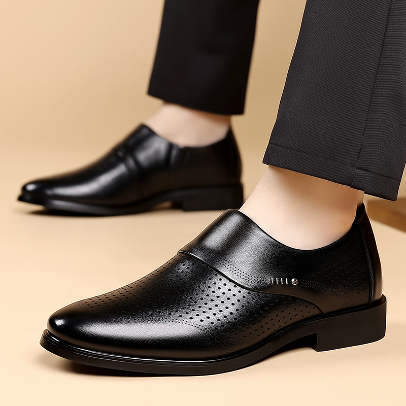 Men's Lightweight Slip-On Loafers - Breathable PU Casual Dress Shoes