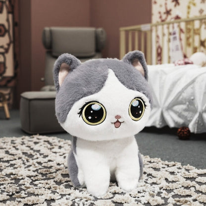 A New Cute Cartoon Plush Toy of a Small Cat, Available in Gray And Black Styles, Perfect As a Holiday Gift, Present, Christmas Surprise, Thanksgiving Gift, Friend Gift, Holiday Present, Day Gift, Couple'S Gift, Valentine'S Da