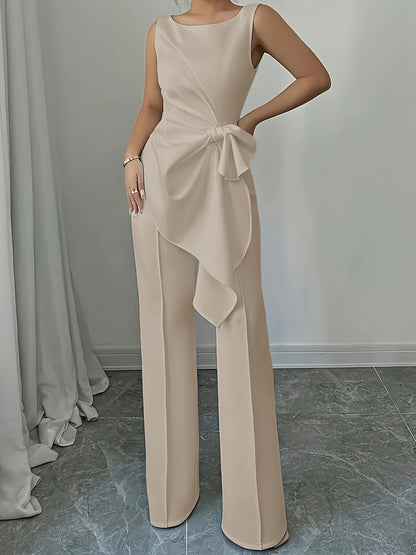 OM307B Elegant Women's Vest and Pants Set - Stylish Casual Elegance