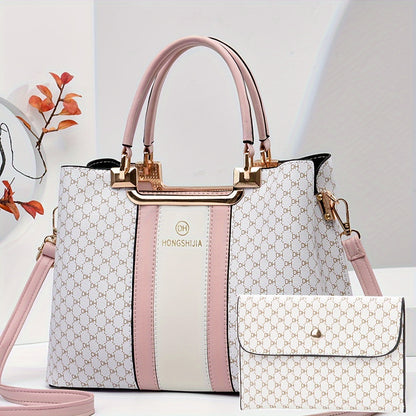 Women’s Stylish Large Capacity Retro Faux Leather Crossbody Set