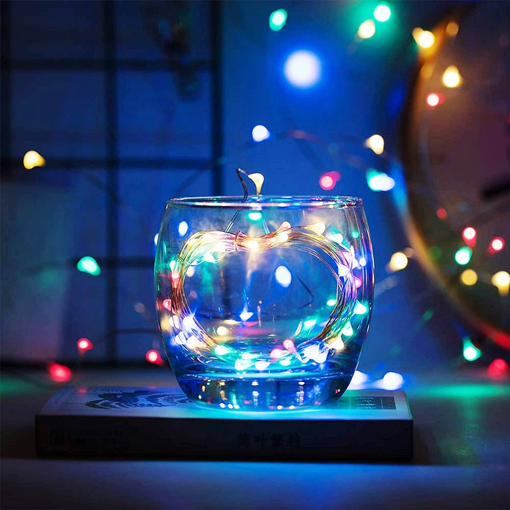 1pc, LED USB Fairy Lights, USB Powered Copper Wire Garland String Lights for Home Wall Room Holiday Party Wedding Festival Indoor Bedroom Table Ramadan Halloween Christmas Decoration, Best for Christmas