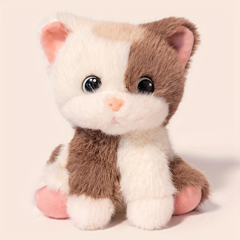 Adorable Plush Toy of a Calico Cat, Soft And Fluffy, Perfect for Gifts During The Holidays Or As Home Decoration.