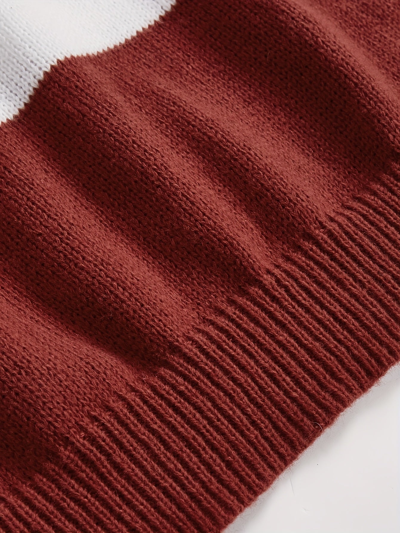 Men'S High-Neck Striped Knit Sweater, Stylish Color-Blocked Pullover for Spring And Autumn - ayq