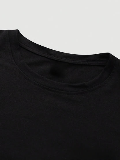 Men's Round Neck T-Shirt, Three-Color Patchwork Top with Asymmetric Double Stripes, Trendy Comfortable Breathable High-Quality Factory-Made Casual Fit
