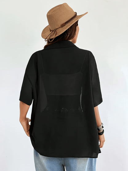 Vintage Sheer Casual Shirt for Women, Lightweight Spring Style
