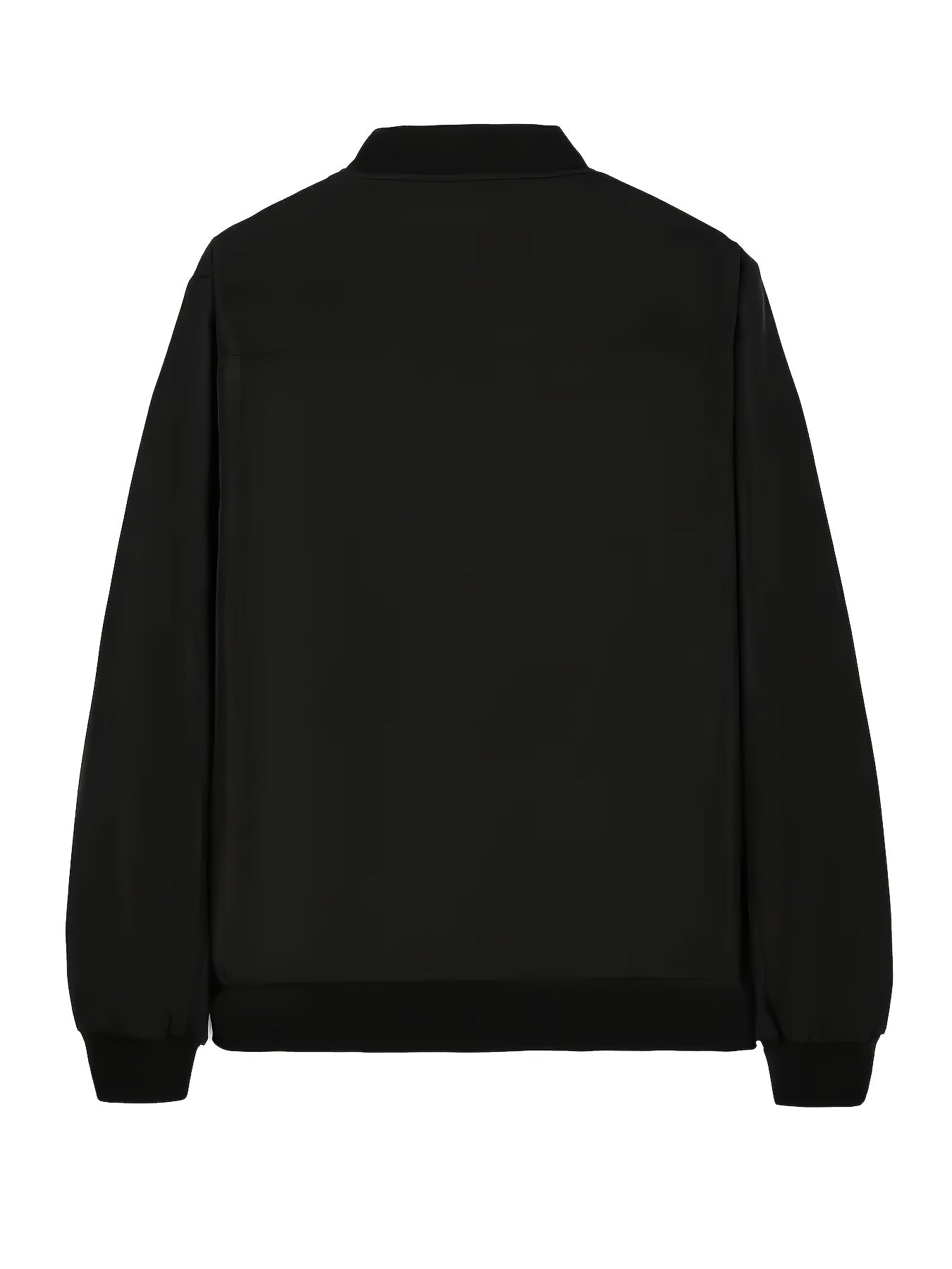 Men's Thermal Bomber Jacket - Heavyweight Winter Coat with Zippered Pocket, Casual Black Jacket, Polyester Outerwear for Men, Ideal for Aviation & Everyday Use, Casual Jacket For Men, Lightweight Jacket For Men, Winter Clothe