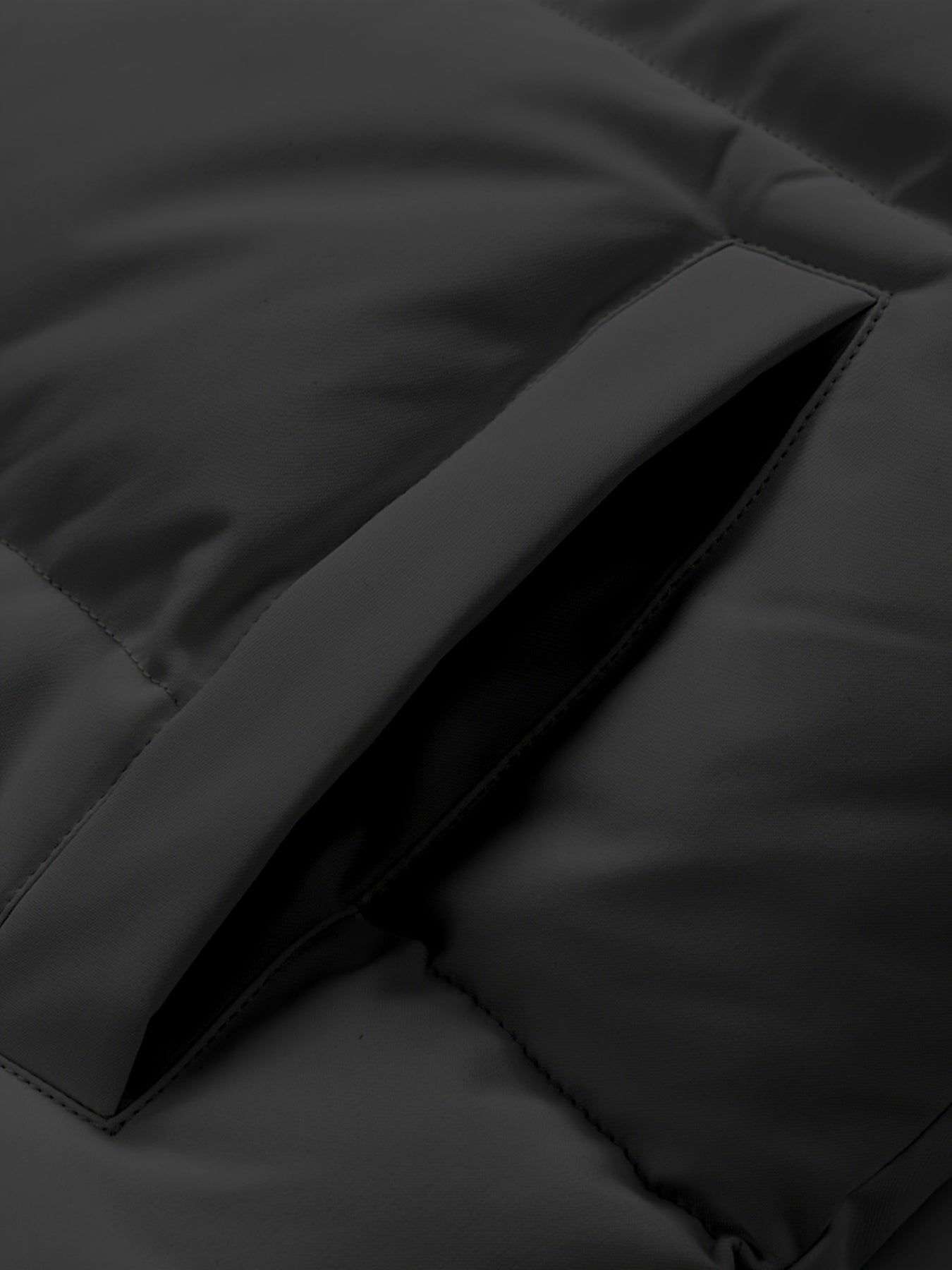 Men'S 2025 New Casual Jacket - Black, Stand Collar, Zip-Up, Long Sleeve, Polyester Filled, Winter Coat with Adjustable Drawstring Hood