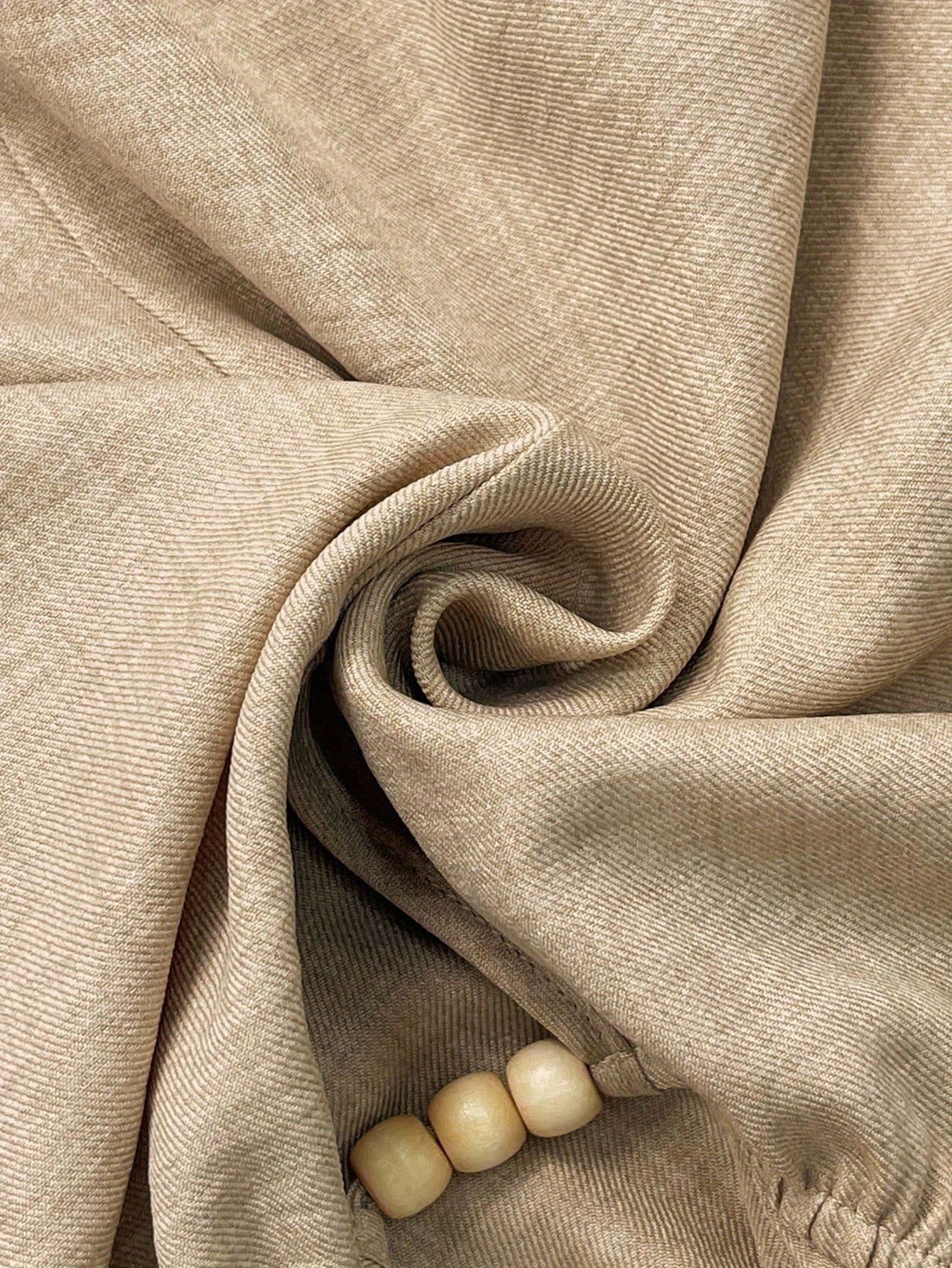 Women'S Elegant Beaded Wrap Shirt - Long Sleeve Round Neck Blouse with Beaded Embellishment, Solid Burgundy/Red/Pink/ - Casual to Formal