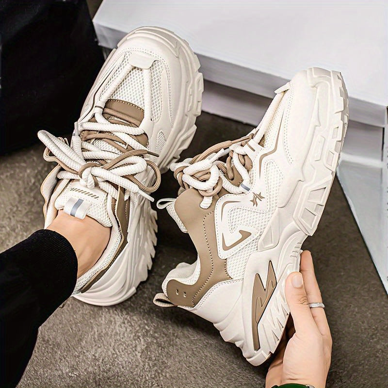 Men'S Athletic Shoes on, Stylish Thick-Soled Sneakers, Casual And Sporty Elevated Breathable Mesh Shoes, Low-Top Lace-Up Active Footwear, Comfortable Men'S Sports Shoes for All Seasons.