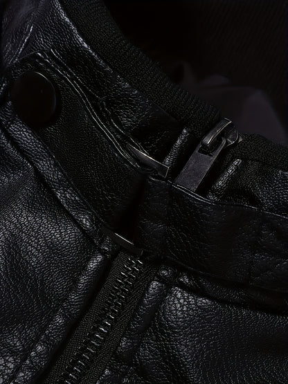 Men's Stylish Burgundy Jacket - Fall/Winter Trendy Stand Collar Biker Jacket with Multiple Zippered Pockets, Casual Design for Casual Attire, Fall Jacket | Modern Casual Jacket | Glossy Finish Jacket