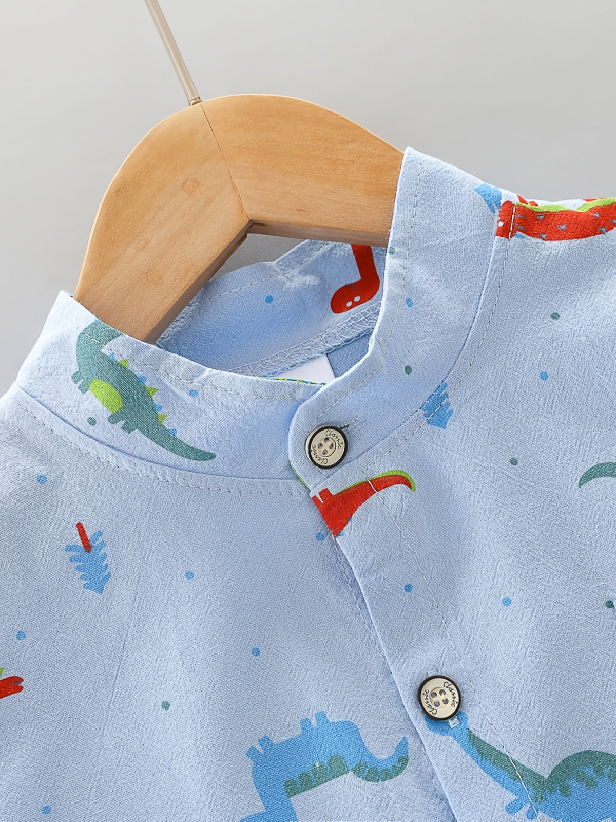 Kids' Cotton Dinosaur Print Shirt & Shorts Set for Summer - ayq