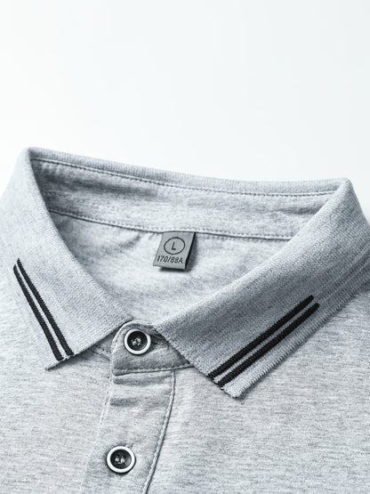 Men's Lightweight Cotton Stretch Business Shirt with Lapel Collar