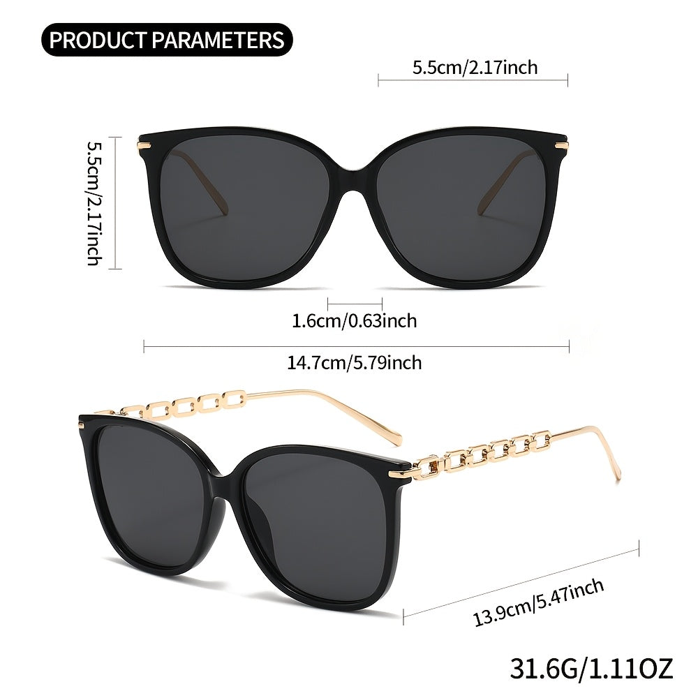 Aileen Oversized Polarized Sunglasses with Aluminum Frame