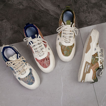 Men's Trendy All-Season Sneakers - Breathable, Non-Slip Casual  Sport Shoes with Thick Platform Sole, Lace-Up Design, Fashion Sneakers