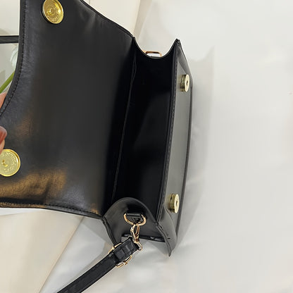 Fresh and trendy small square bag, one shoulder crossbody bag, youthful and sweet style, magnetic buckle closure bag, solid color, internet famous and popular bag