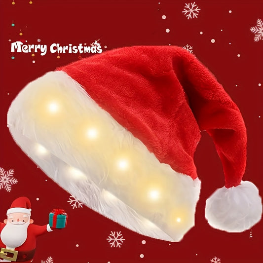 Luminous Christmas Hat Battery Powered Adult Party Hat. Lightweight, easy to wear with LED lights (luminous effect), suitable for Christmas, New Year, theme parties and family celebrations. Also serves as Christmas lights, li