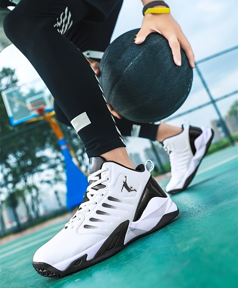 [sneakers] Extra-Large Outdoor Trail Shoes for Men, Featuring Slip Resistance, Shock Absorption, Durability, Trendy Basketball Design, Versatile Sports Footwear, Lightweight Comfort, Casual Style, Soft Sole, And Rebound Train