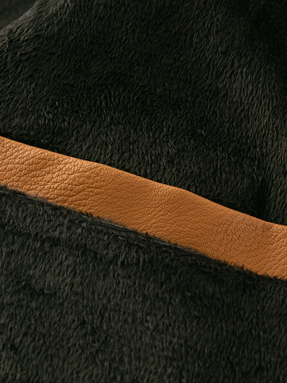 Men's Heavy-Duty Jacket - Thick Collar & Zippered Pockets, Brown/, Motorcycle-Ready Workwear Coat for Construction, Commuting - Non-Stretch Exterior & Polyester Lining - Autumn/Winter Outerwear, Casual Workwear, Embroidered D