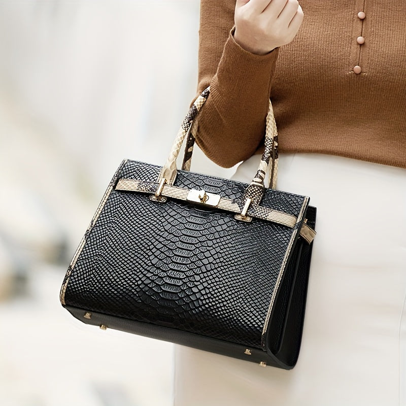Women’s Vintage Leather Tote Bag with Adjustable Strap