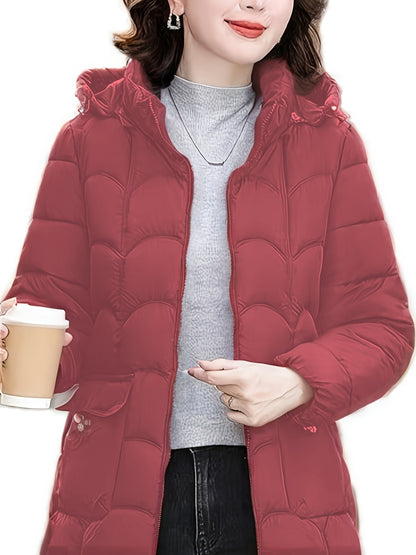 Women'S Elegant Winter Coat - Lightweight Thermal Jacket with Full-Zip Front, Long Sleeve Cold Weather Outerwear for Everyday & Formal Events - All-Season, Machine Washable Women'S Clothing, Ladies Winter Coats, Geometric Pat