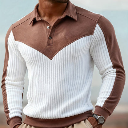 Men'S Fashion Casual Solid Color Long Sleeve Sweater | ROYALBOY, V-neck with Contrast Design, Suitable for Daily Wear and Parties