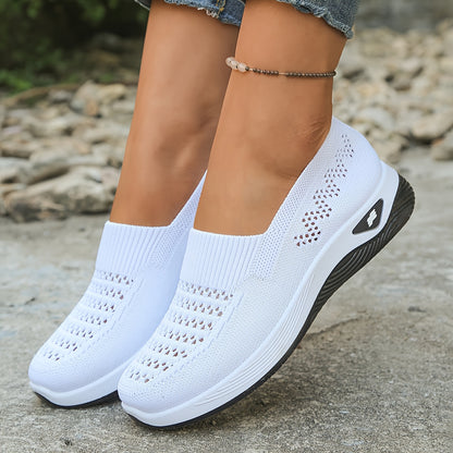 Women's Breathable Slip-On Flat Shoes with Soft PVC Sole