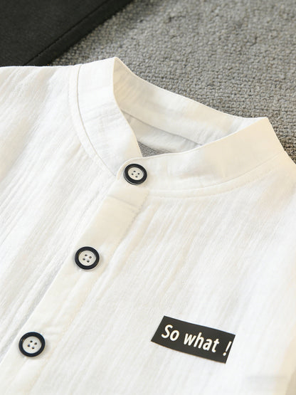 Kids' Casual Cotton Cardigan Shirt, Lightweight Summer Top