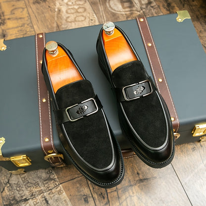 Men's British Style Business Casual Black PU Loafers
