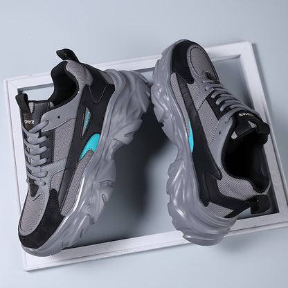 Men'S Comfortable And Breathable Casual Thick-Soled All-Season sneakers, Lightweight Outdoor Trendy Versatile Front-Laced Running Shoes - ayq