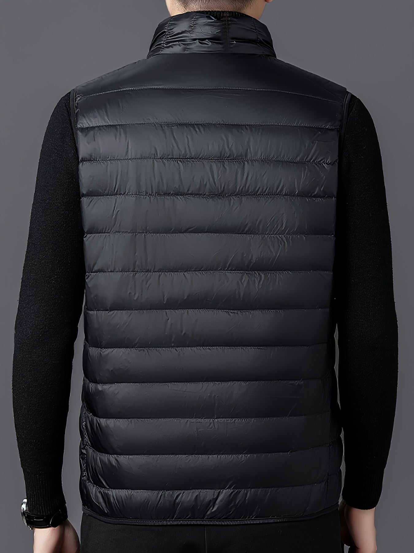 Men's Fashion Solid Color Single Vest, Youth Outdoor Sports Casual Jacket, Men's Spring Autumn Thin Stand Collar Cardigan Vest - ayq