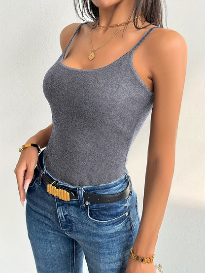 Ladies' Autumn And Winter Fashion Camisole with a Fleece Lining, Tailored for a Slim Fit, Warm, Suitable for Layering Or Wearing Alone, Stylish And Versatile